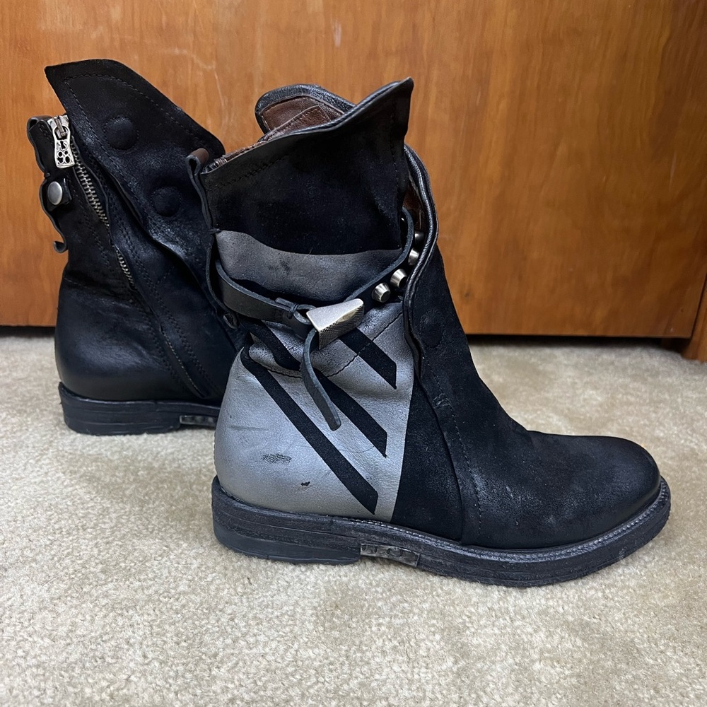 A.S.98 Black/silver boots EU37 US7